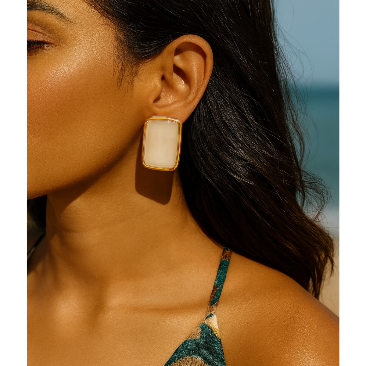 Grace White Earrings
