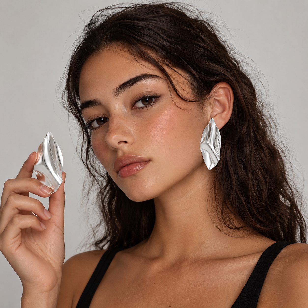 Alyssa Silver Statement Earrings