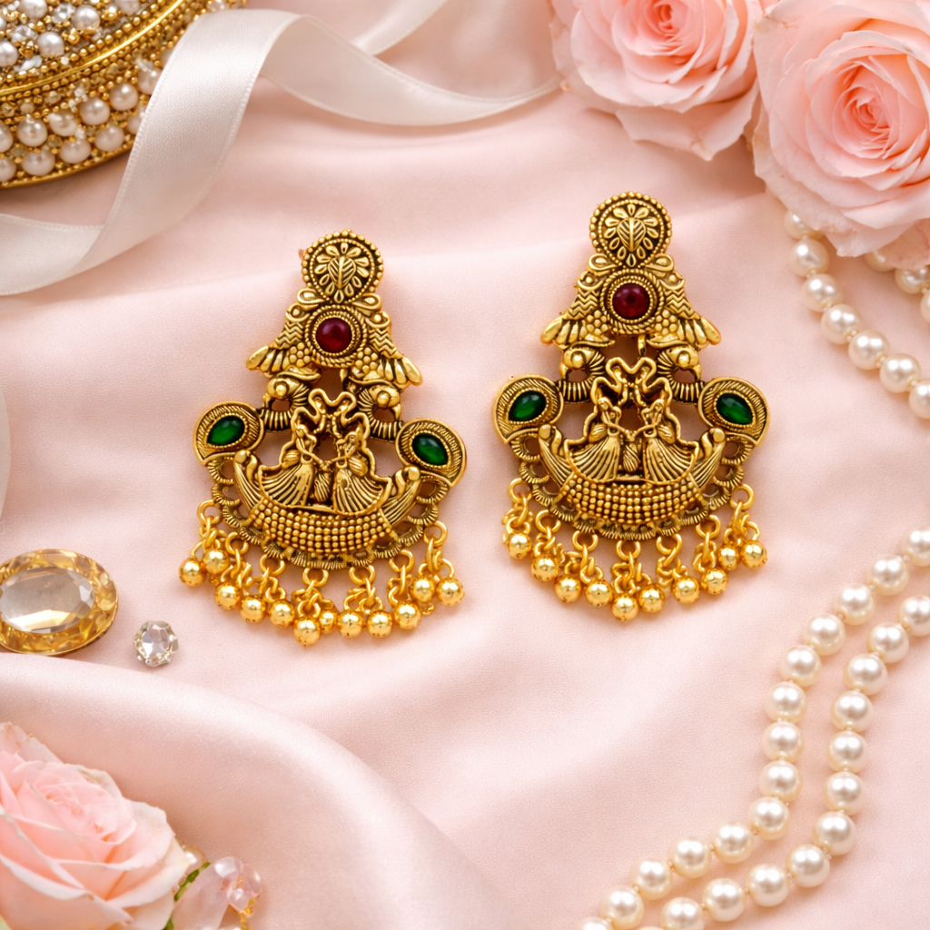 Vintage-Style Antique Earrings - Ethnic & Festive Wear