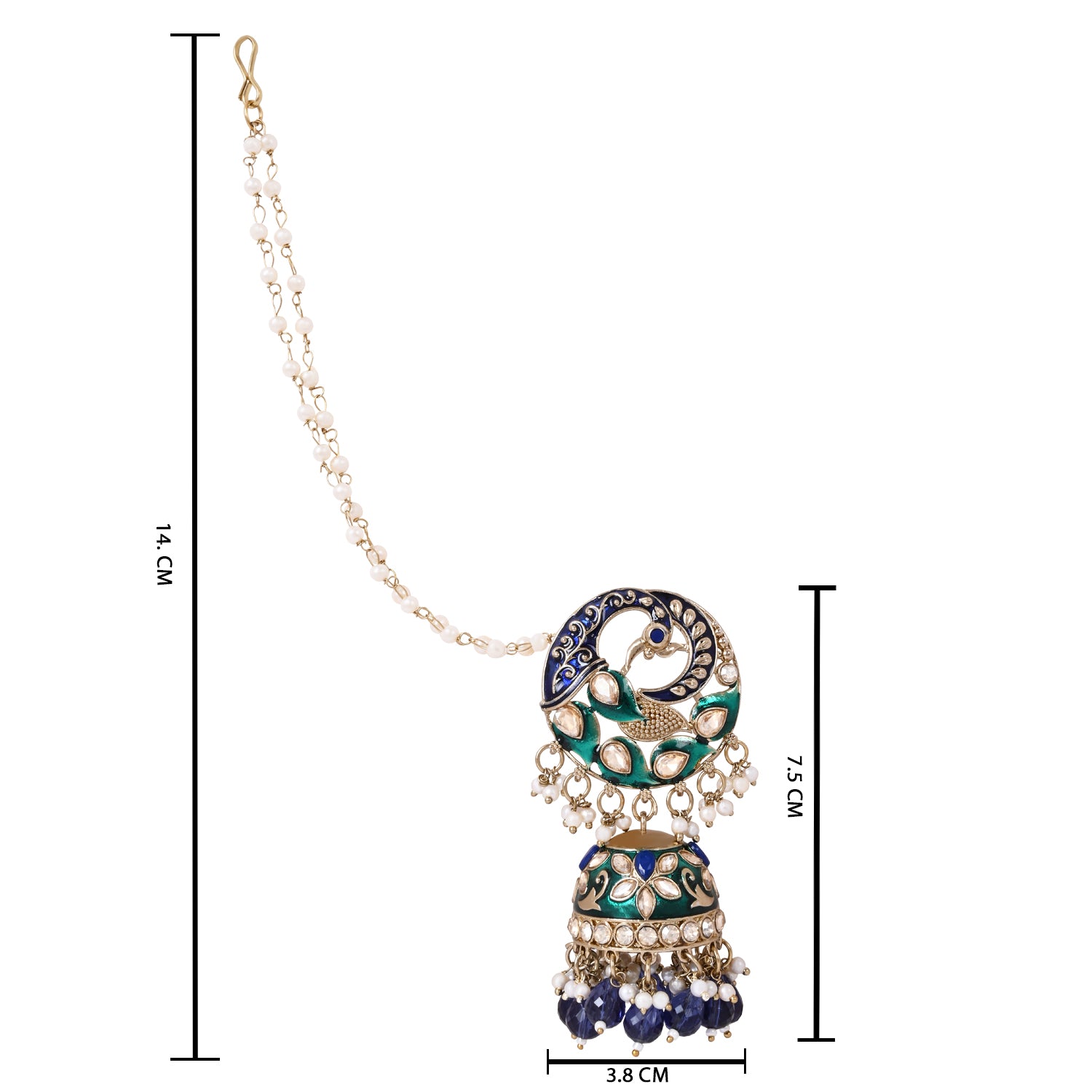 Enamel Peacock Shaped Earrings - Ethnic Look