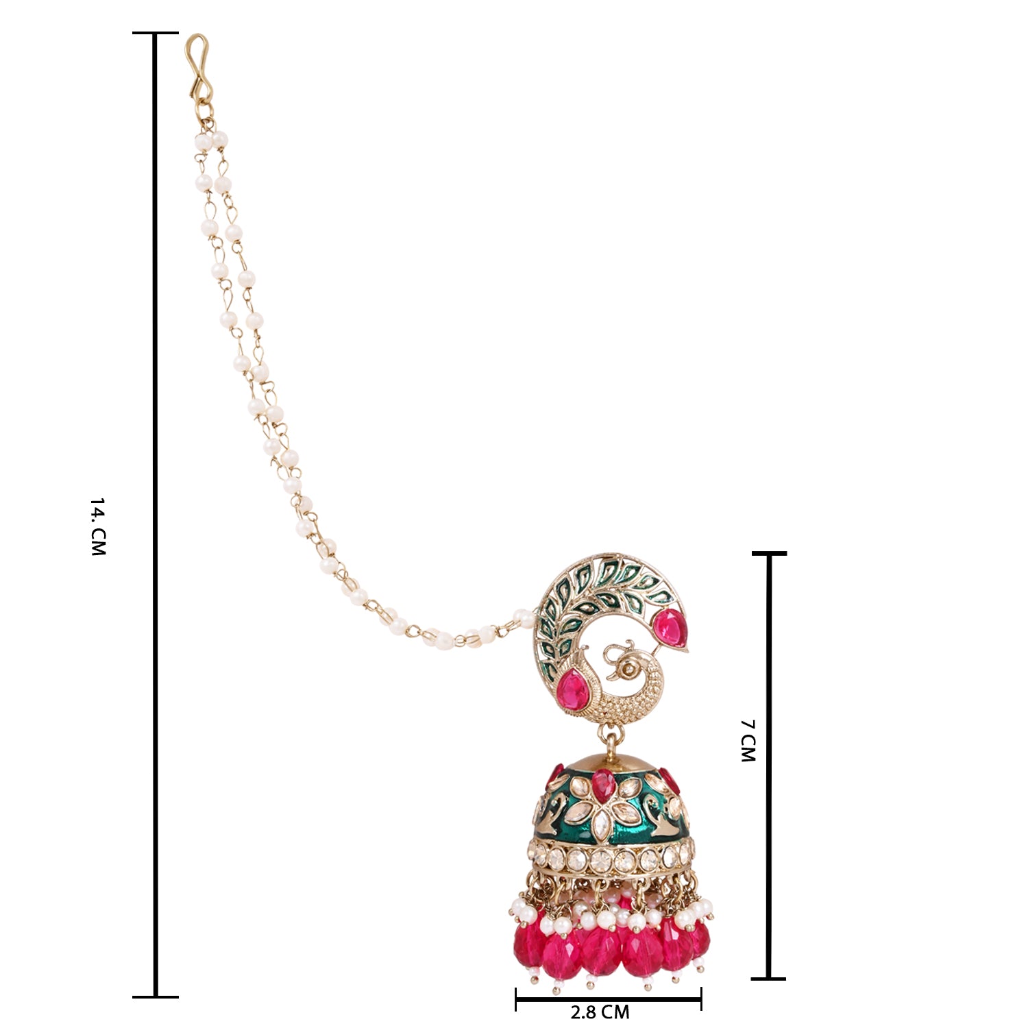 Traditional Peacock Shaped Earrings - Enamel Work Jhumkas