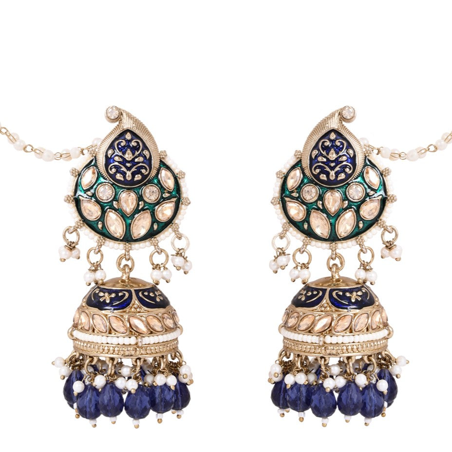 Kundan Jhumka with Pearl Strings - Festive Looks