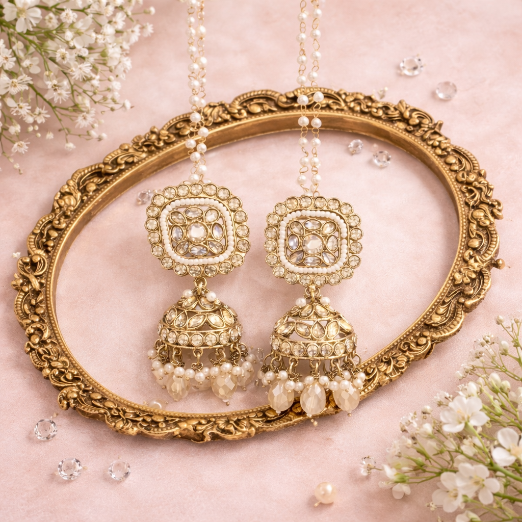 Vintage Finish Jhumka Earrings - Drop Design