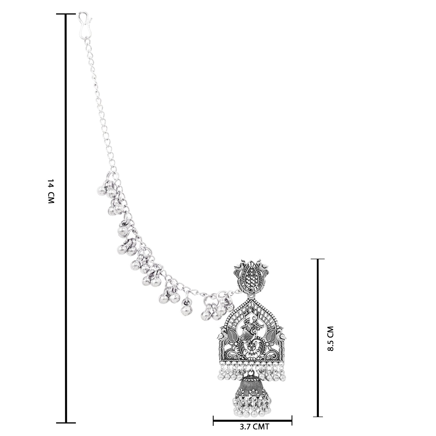 Noor-E-Mehfil – Floral Chain Oxidised Earrings