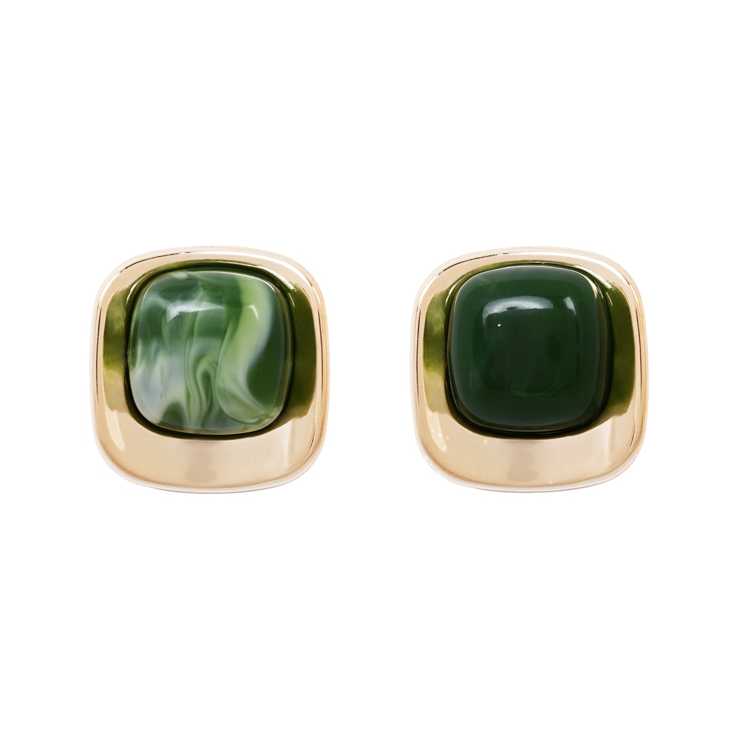 Green Pop – Set of 3 Quirky Enamel Stud Earrings