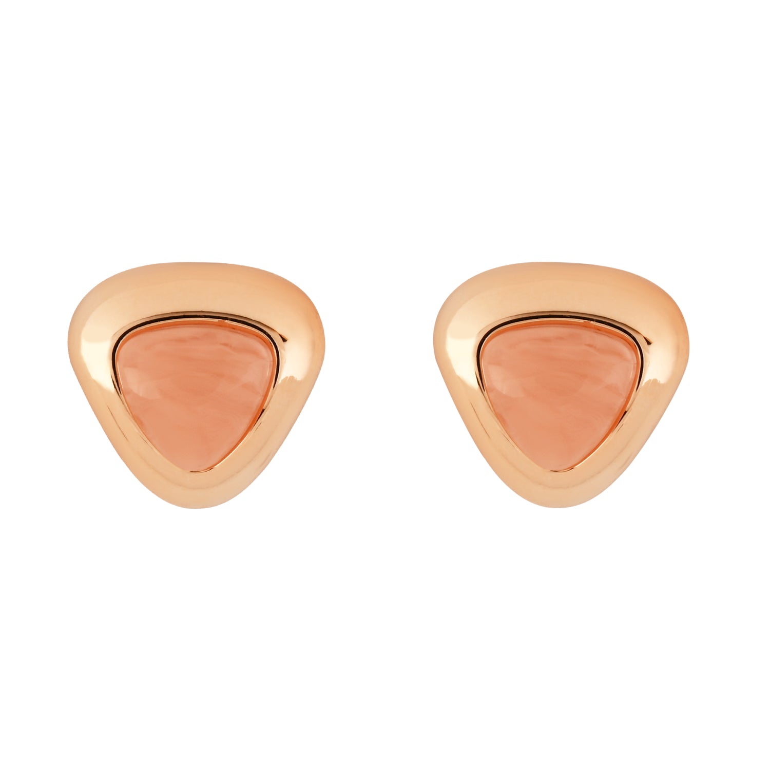 Peach Glow – Set of 3 Quirky Enamel Stud Earrings