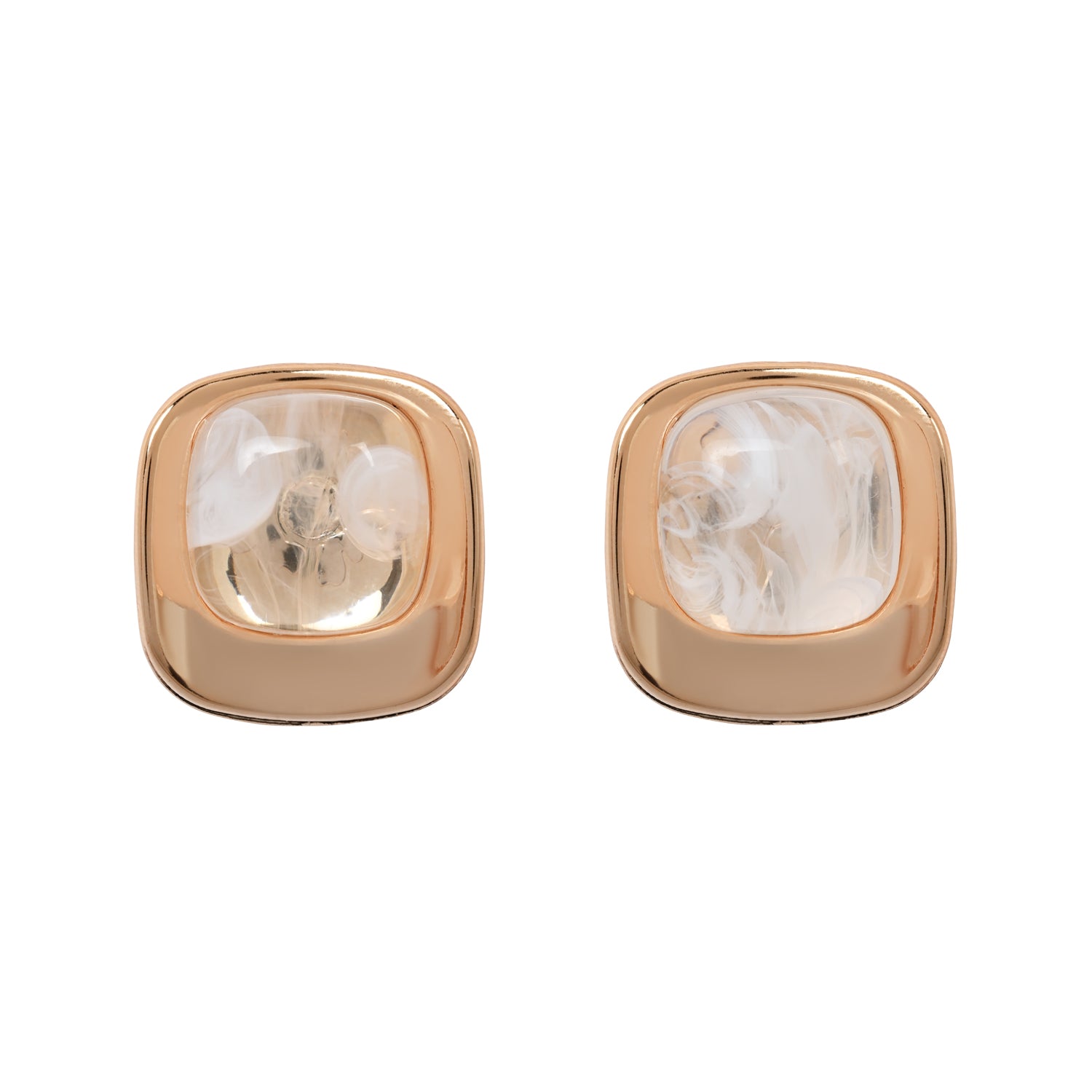 Frost Glaze – Set of 3 Quirky White Enamel Stud Earrings