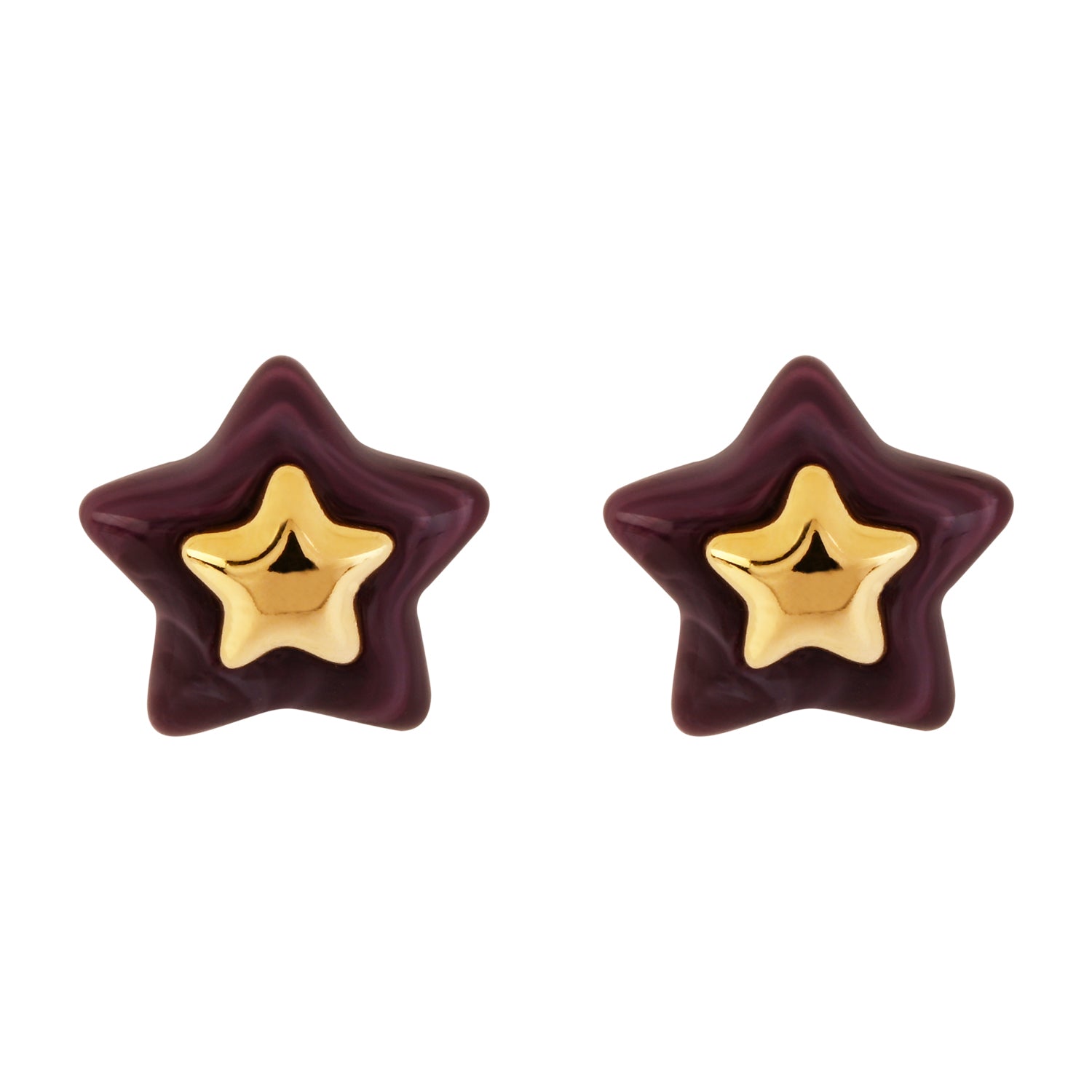 Wine Luxe – Set of 3 Quirky Enamel Stud Earrings