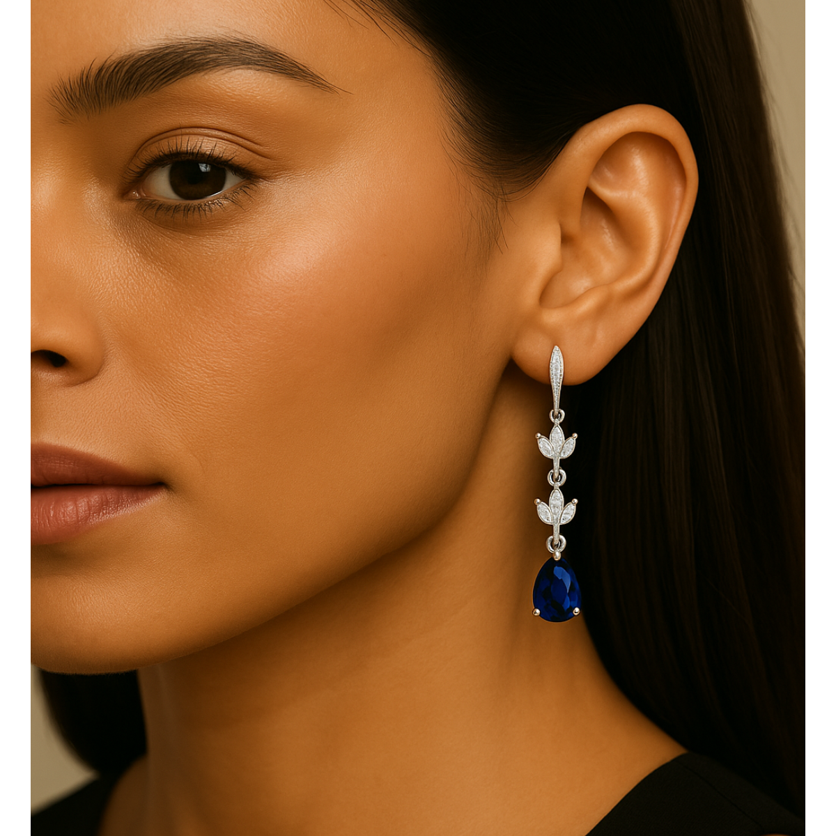Ayira - Silver Blue Earrings