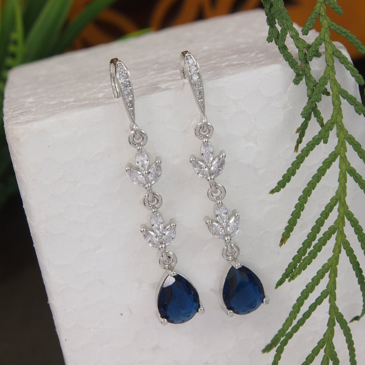 Ayira - Silver Blue Earrings