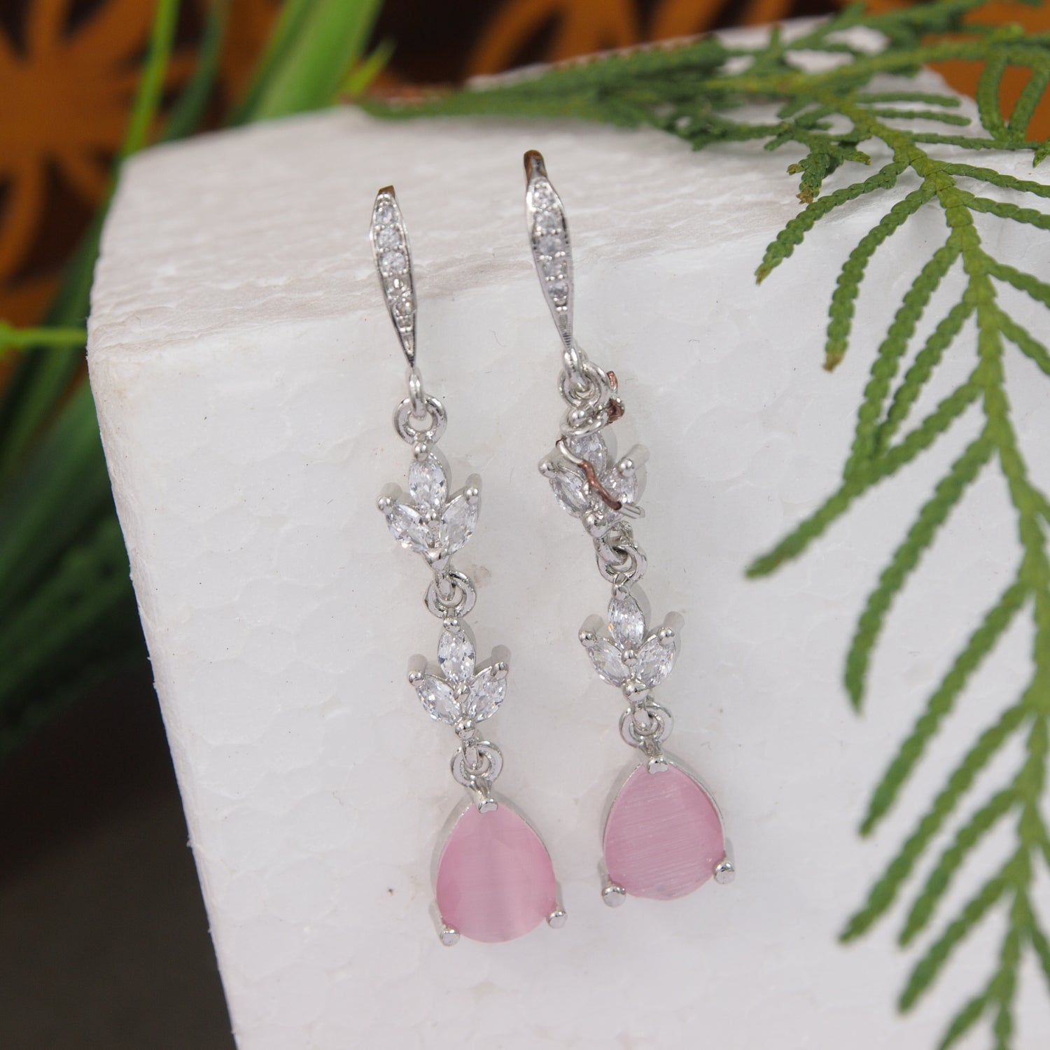Ayira - Silver Pink Earrings