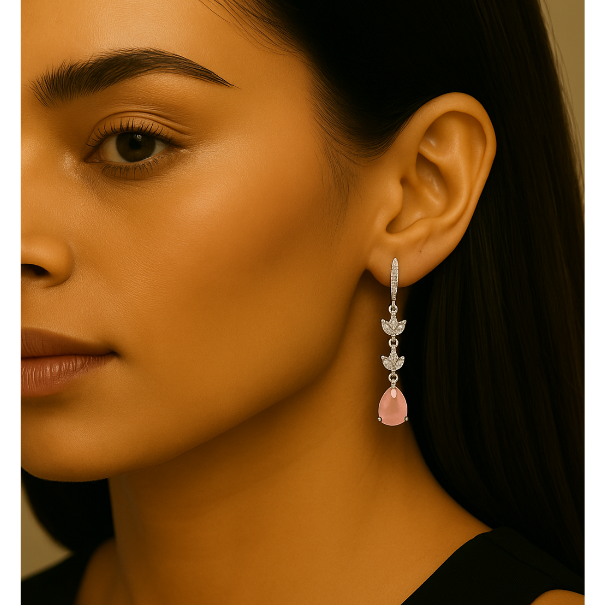 Ayira - Silver Pink Earrings