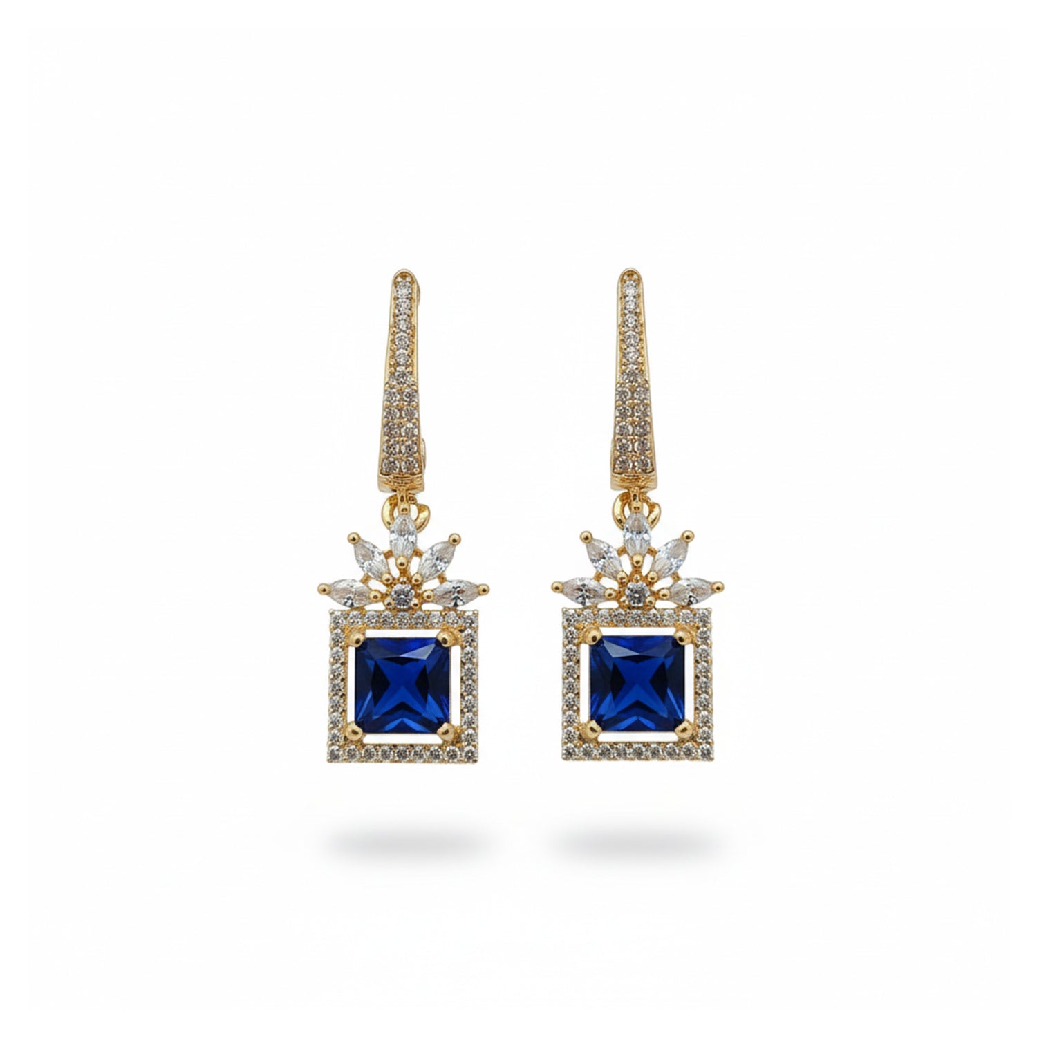 Mireya - Earrings with Sapphire Style Square Stones