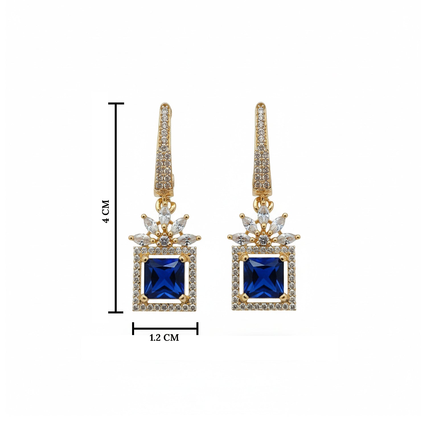 Mireya - Earrings with Blue Style Square Stones