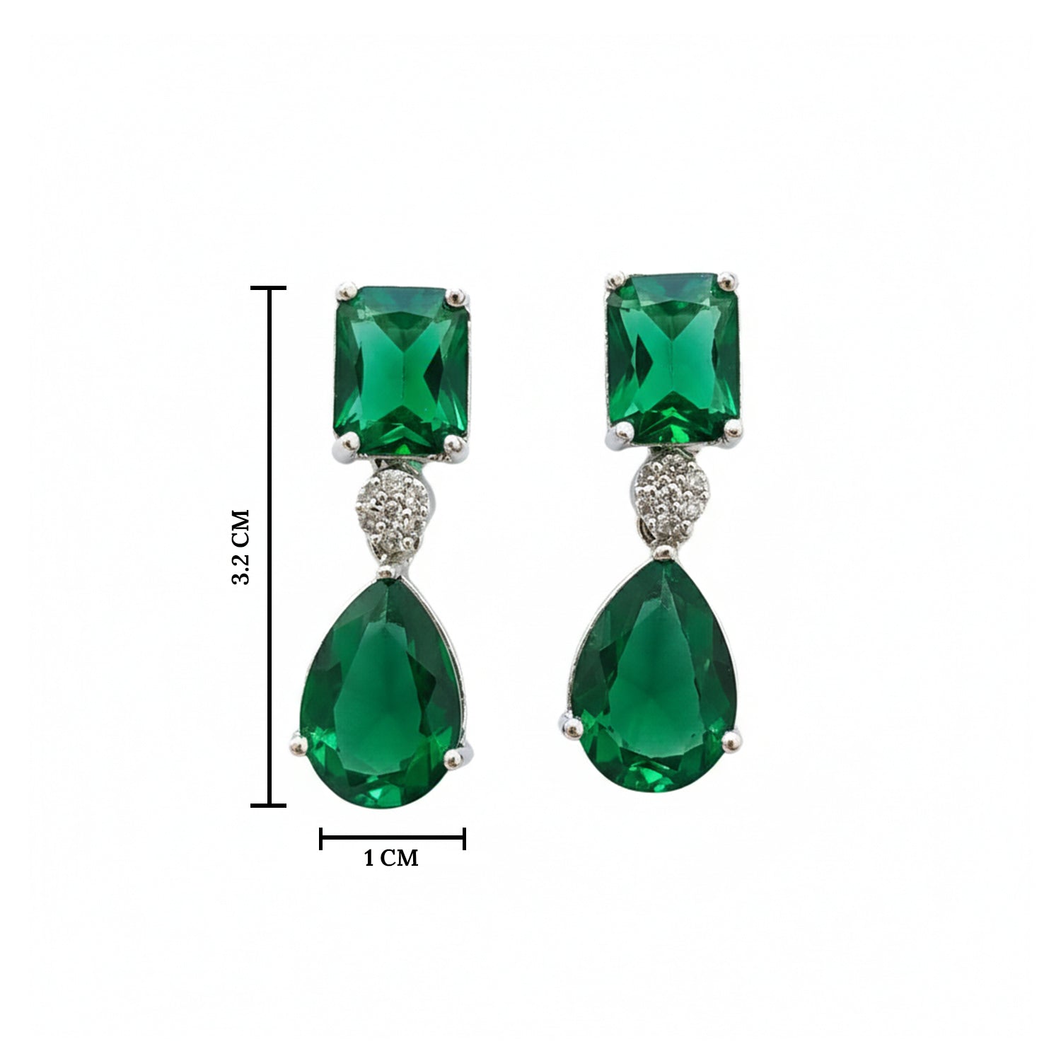 Lia Silver Green Earrings