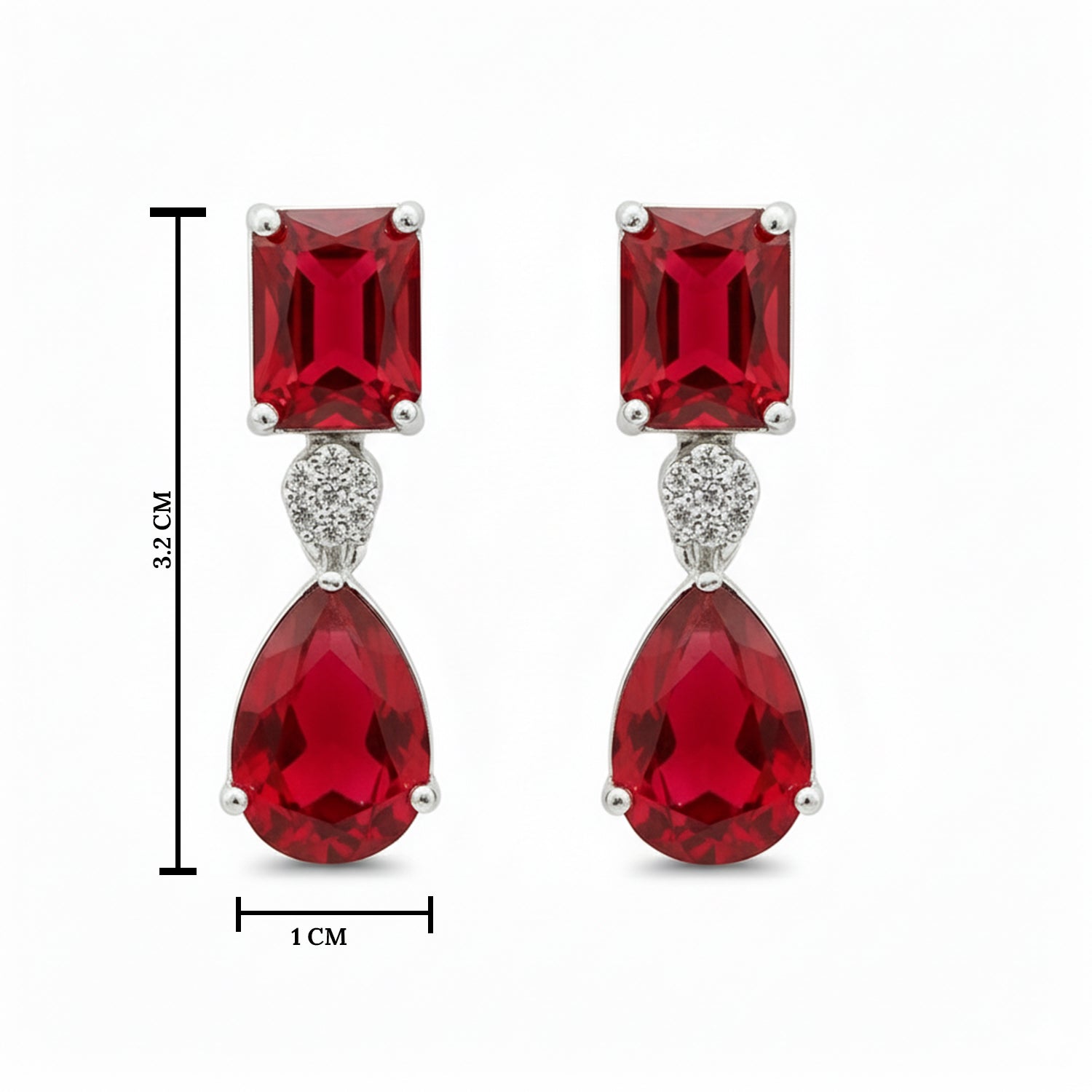 Lia Silver Dark Pink Earrings