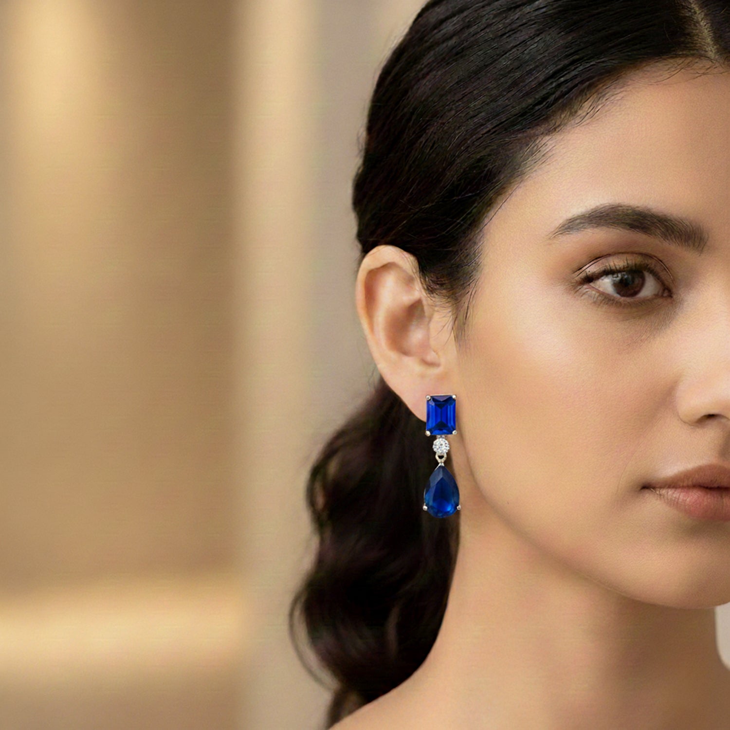 Lia Silver Blue Earrings