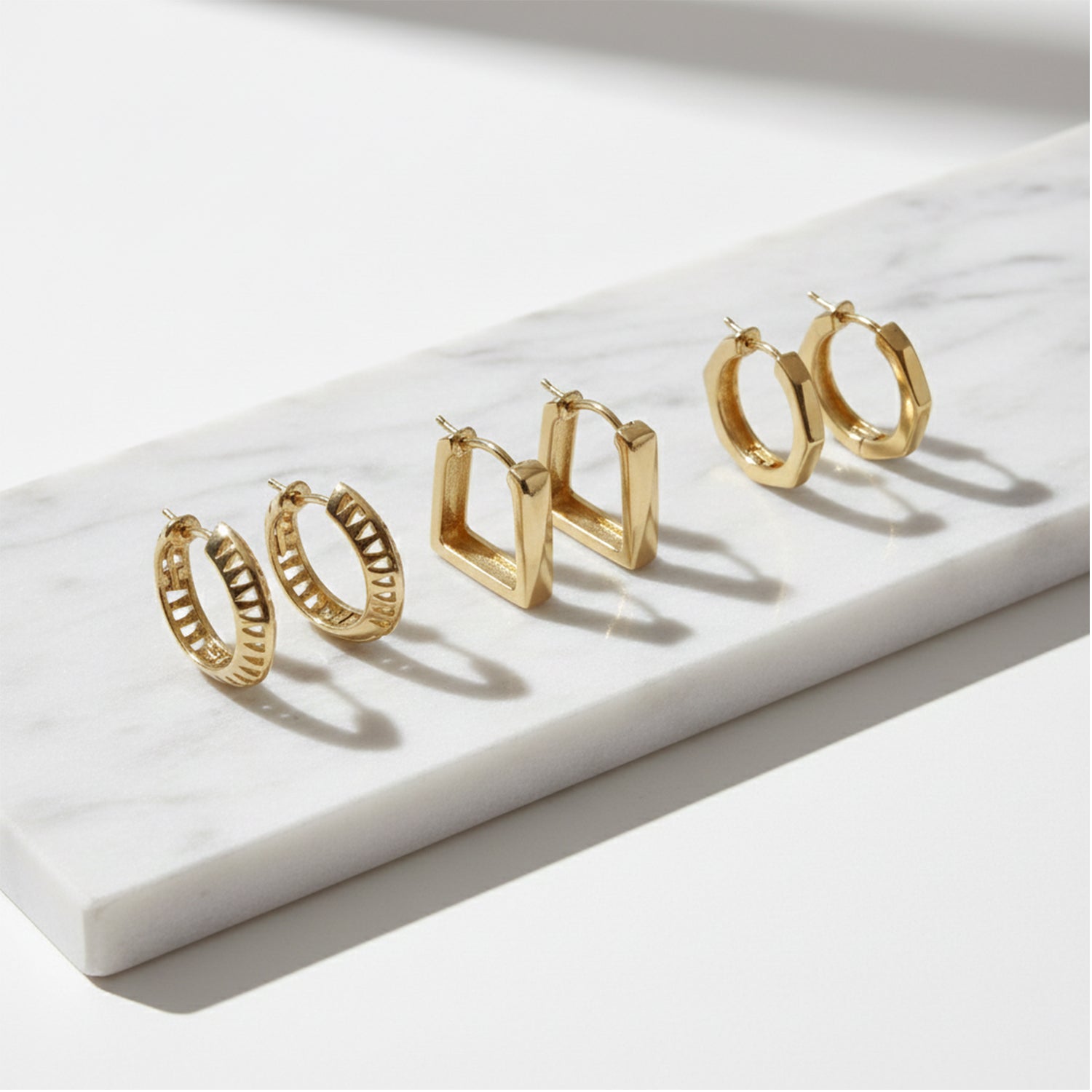 Jolene - Modern Geometric Design Hoop Earrings