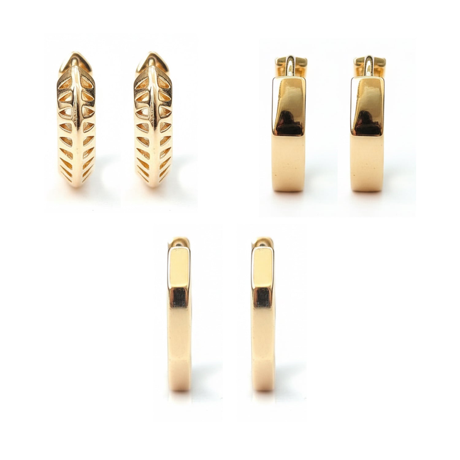 Jolene - Modern Geometric Design Hoop Earrings