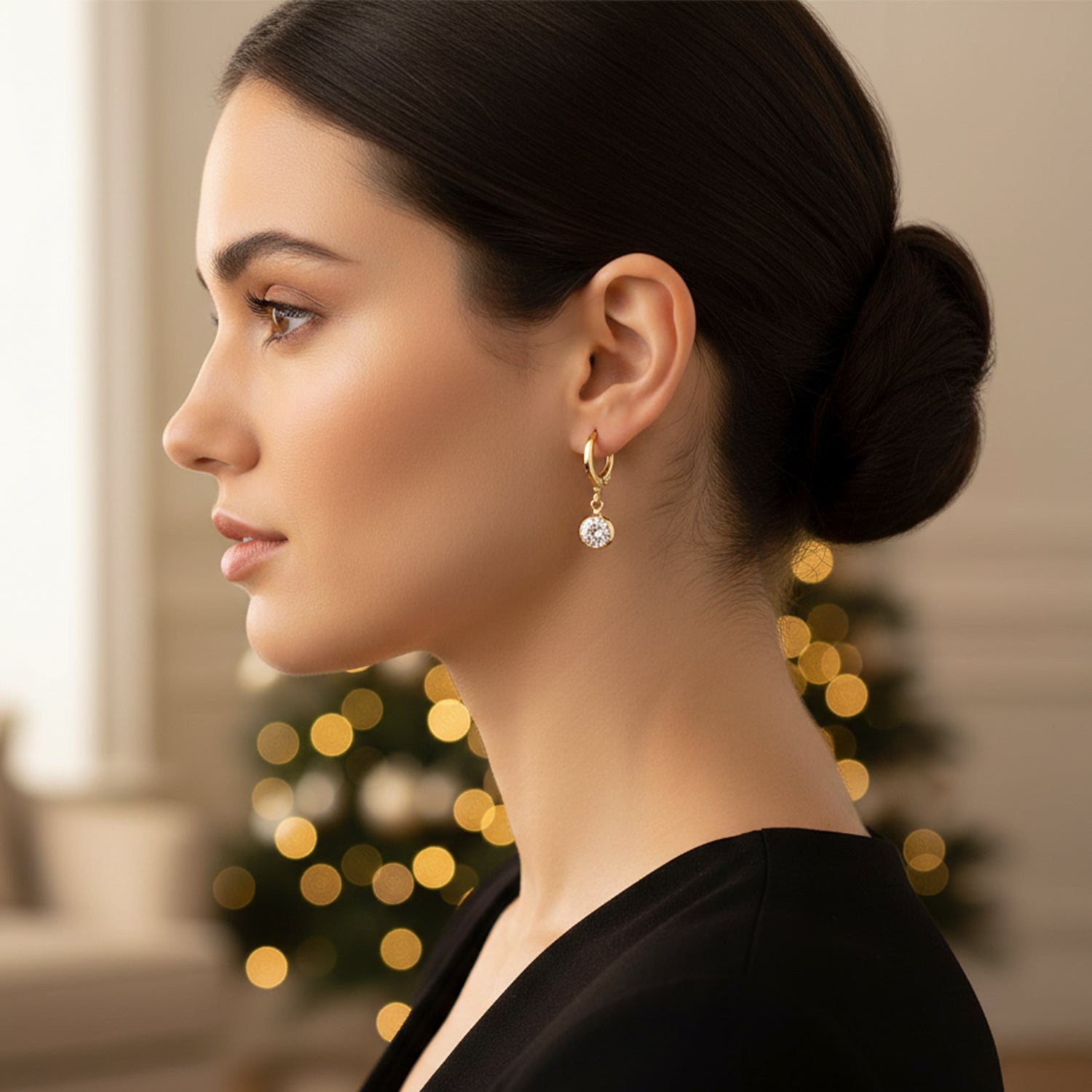 Lucy- Stylish Drop Earrings Featuring Solitaire, Clover, and Butterfly