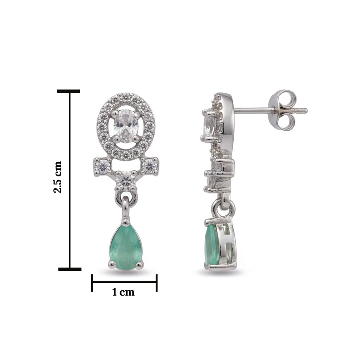 Kiaya- Mint Swirl Pear-Cut Drop Earrings