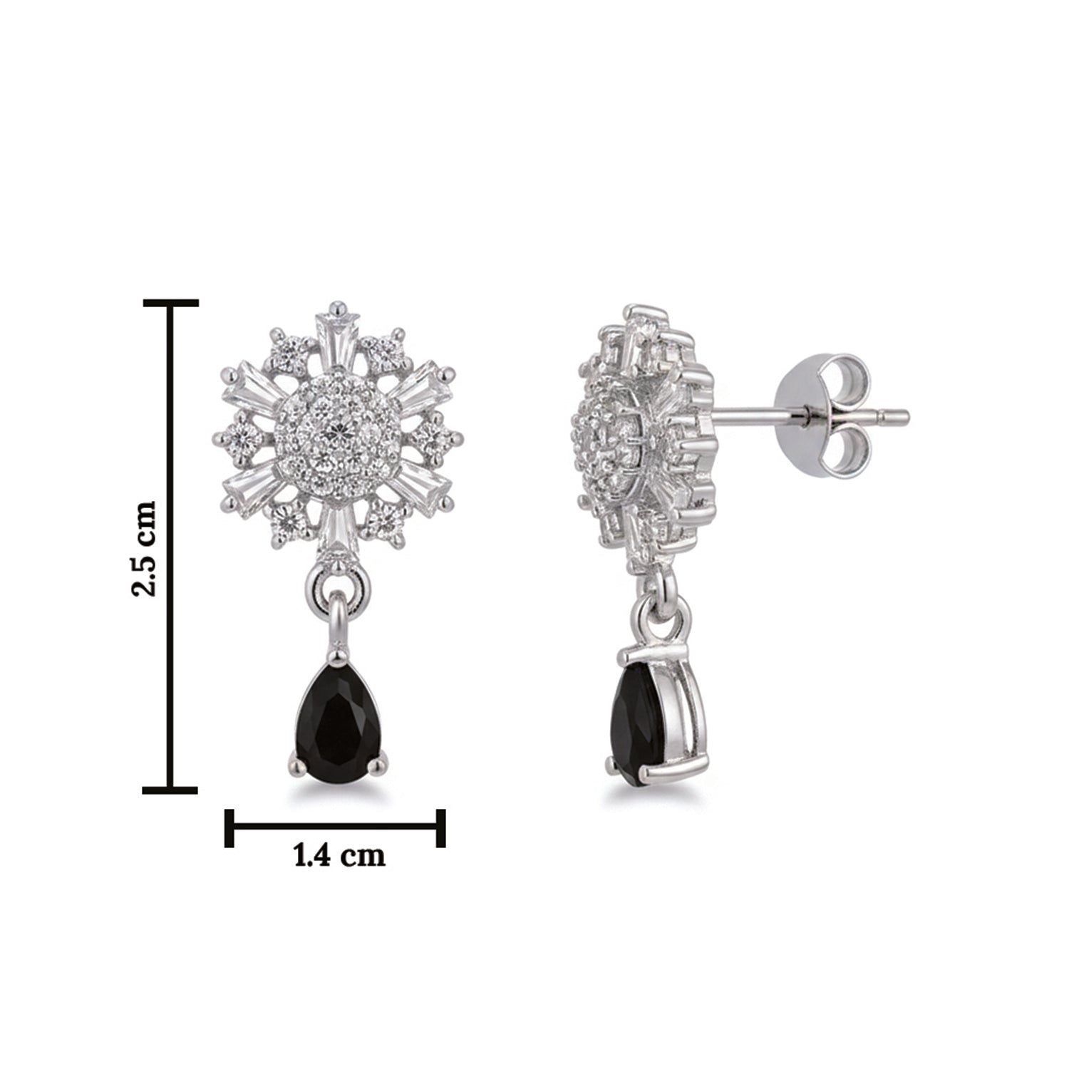 Nysa- Black Winter Bloom Diamond Earrings