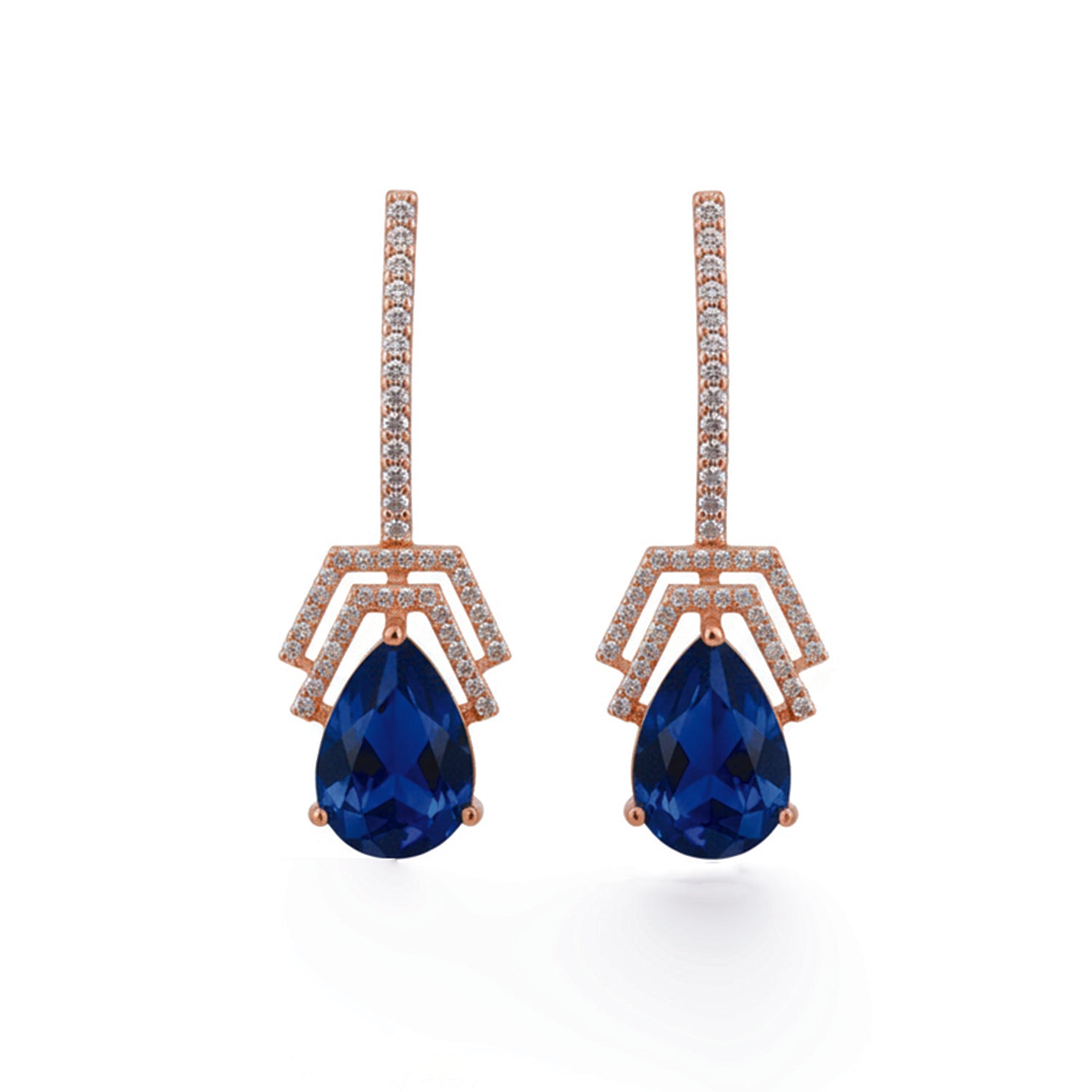 Flora- Blue Drop Earrings