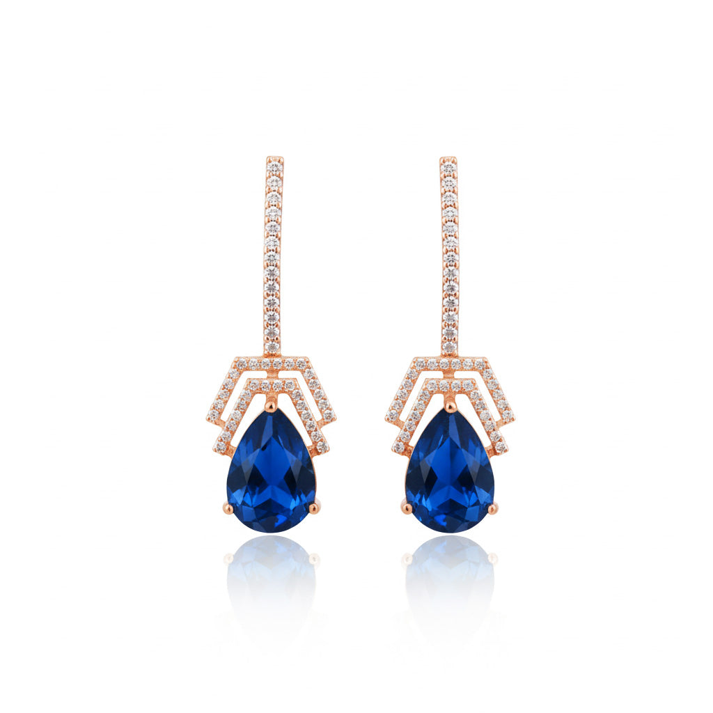 Flora- Blue Drop Earrings