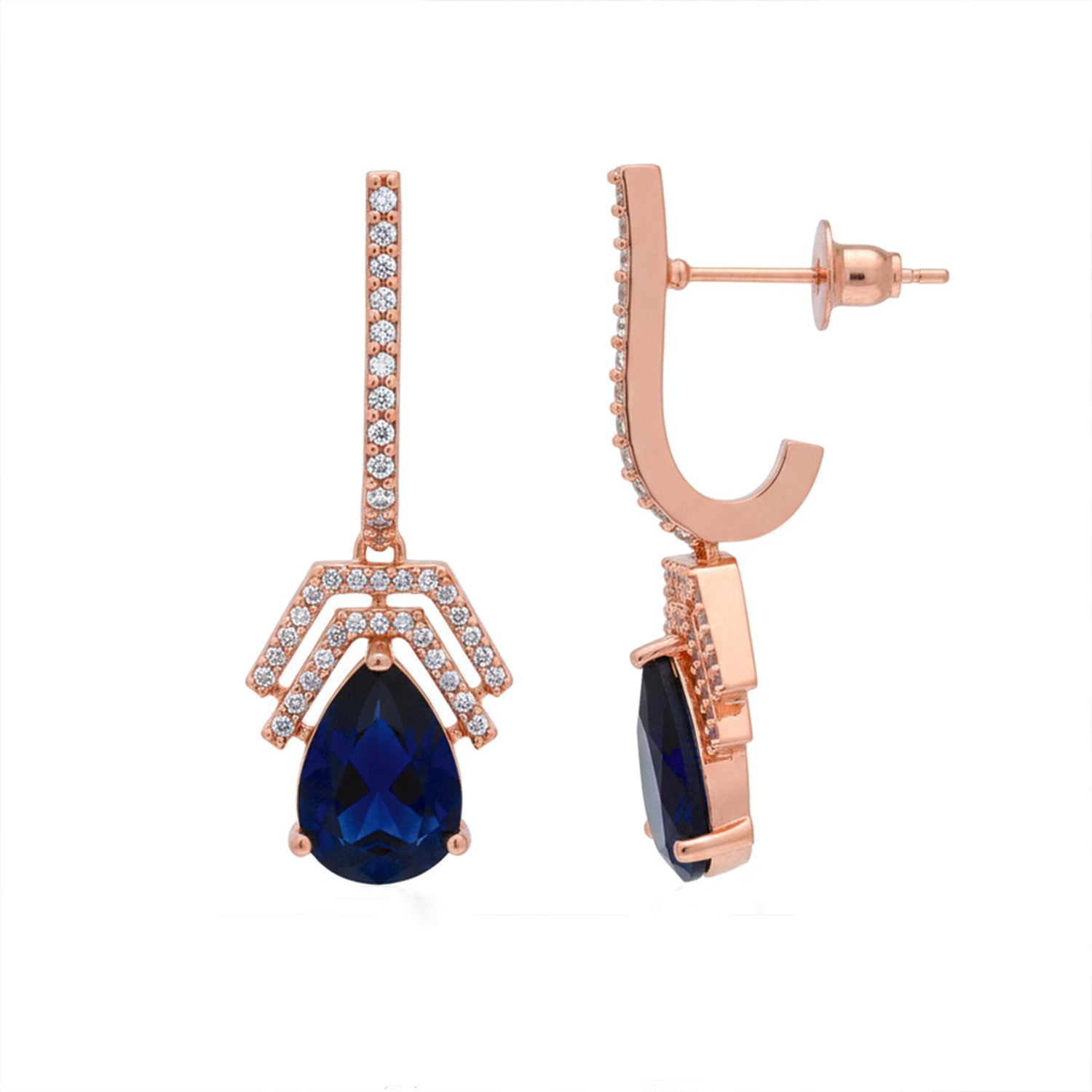 Flora- Blue Drop Earrings