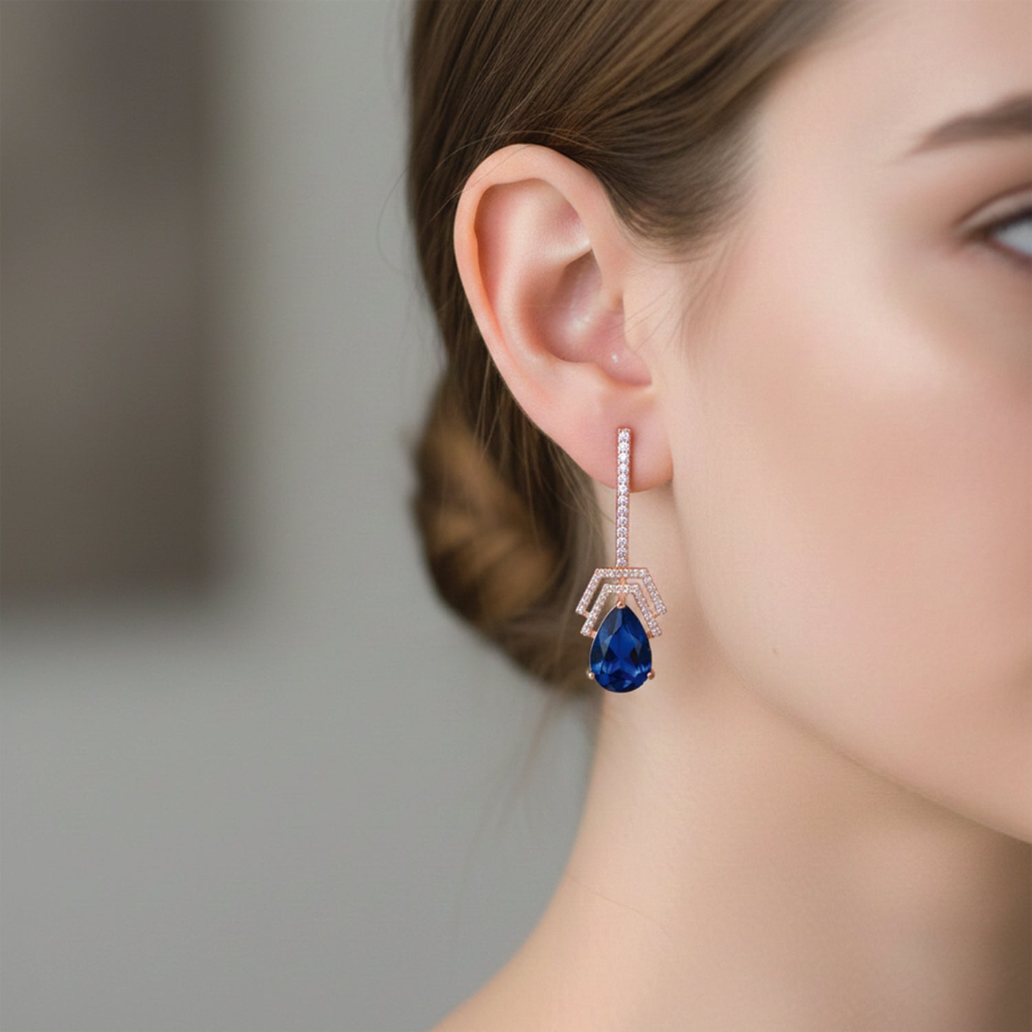 Flora- Blue Drop Earrings