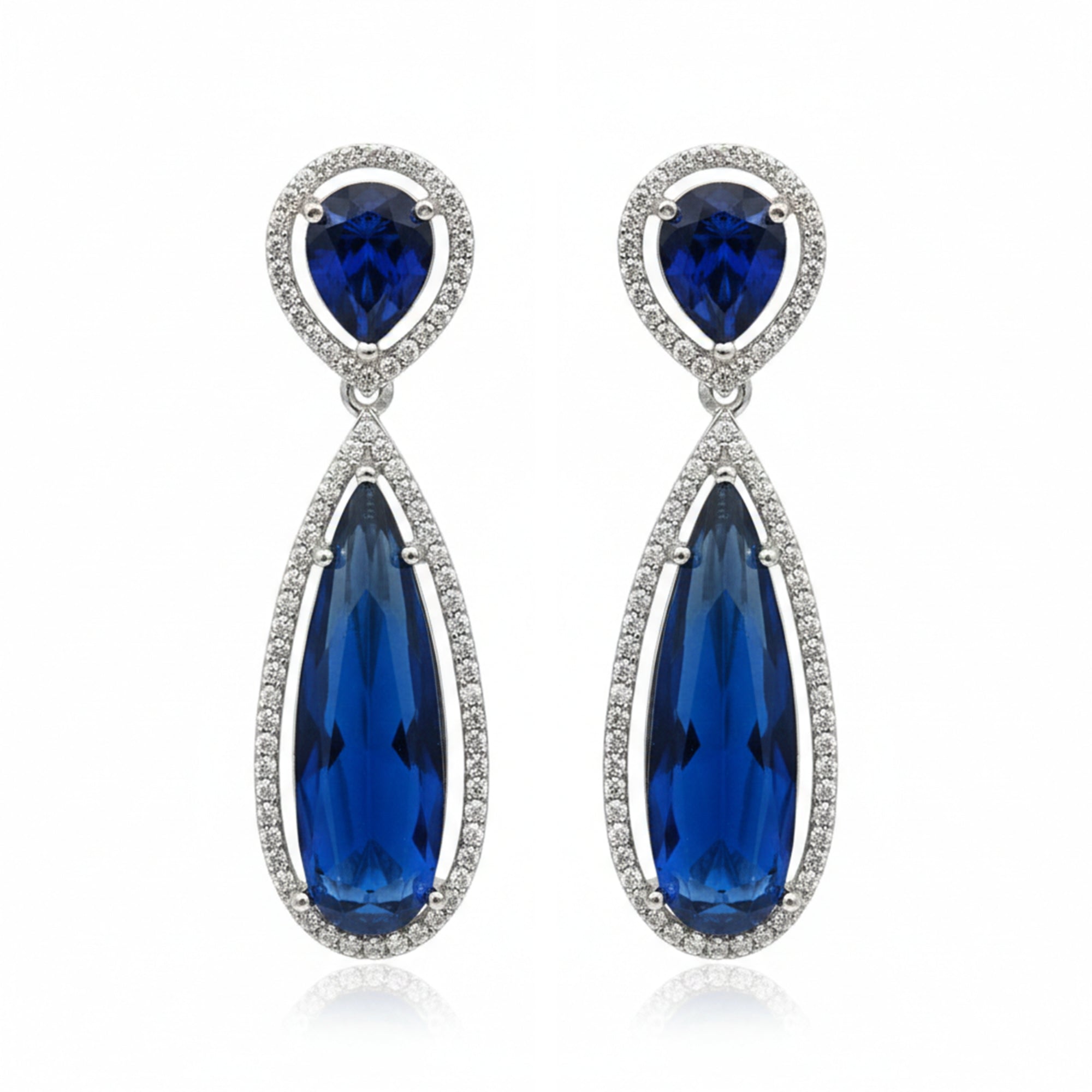 Ellen- Blue Sapphire Drop Earrings