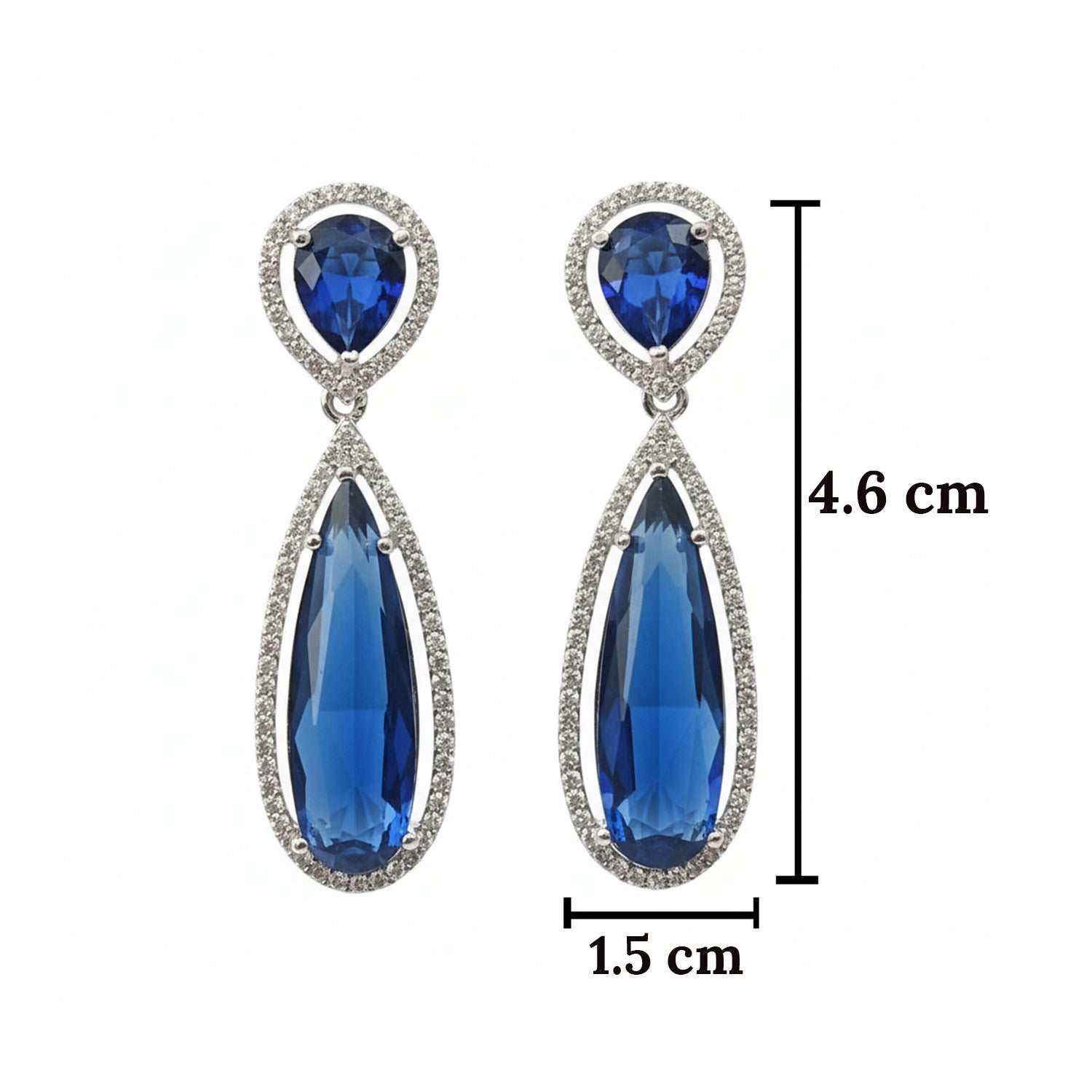 Ellen- Elegant Blue Sapphire Drop Earrings