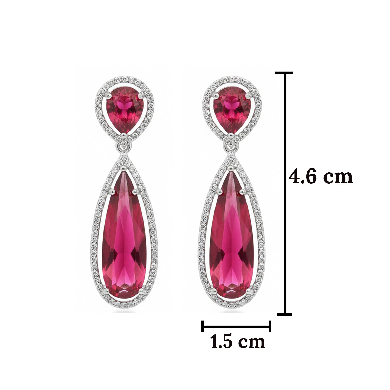 Ellen- Elegant Pink Tourmaline Double Drop Earrings
