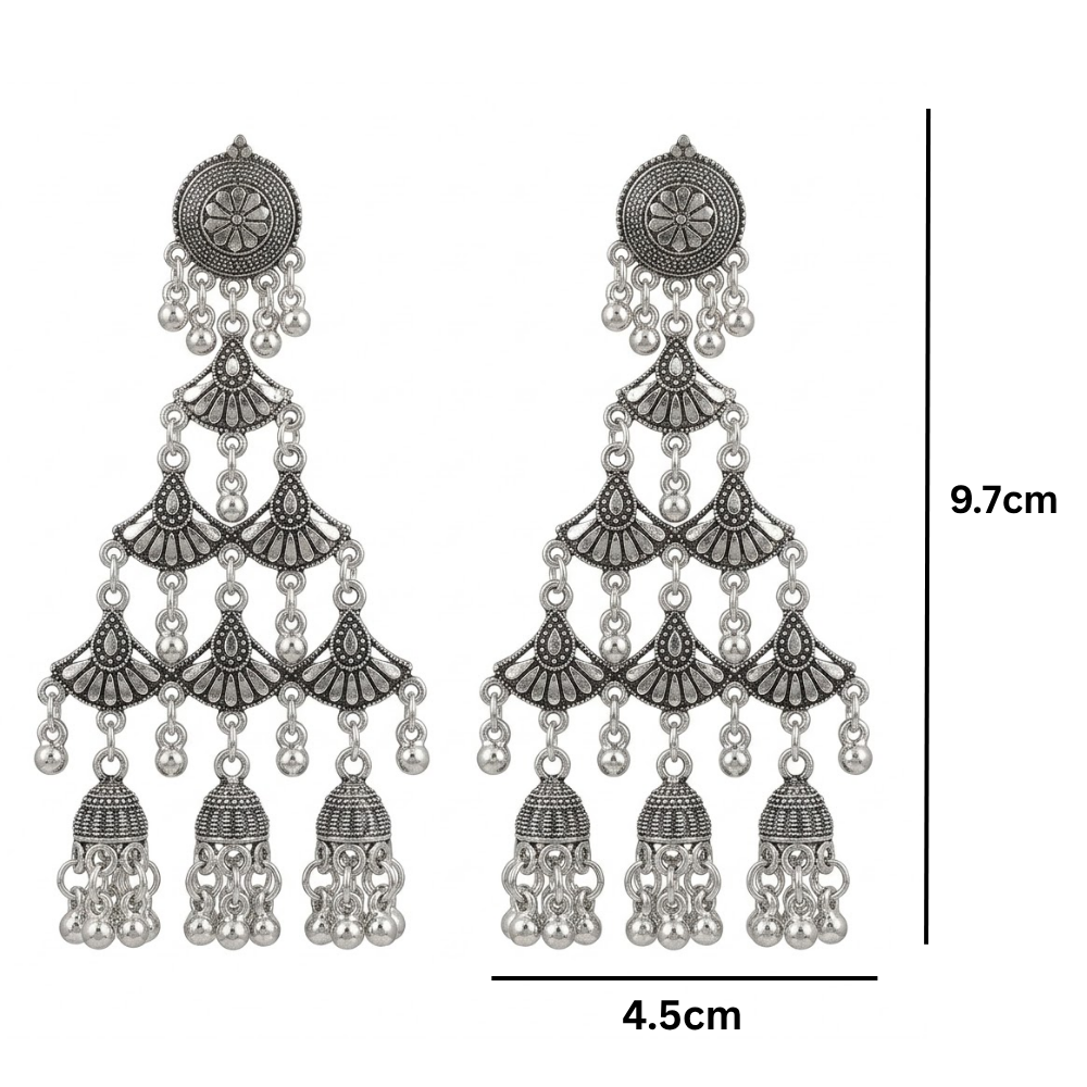 Pragya- Oxidised Traditional Chandbali Jhumka