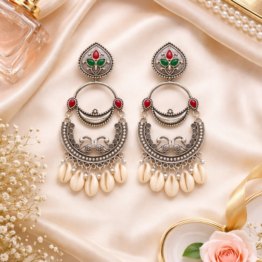 Rupangi- Cowrie Shell Dangle Earrings