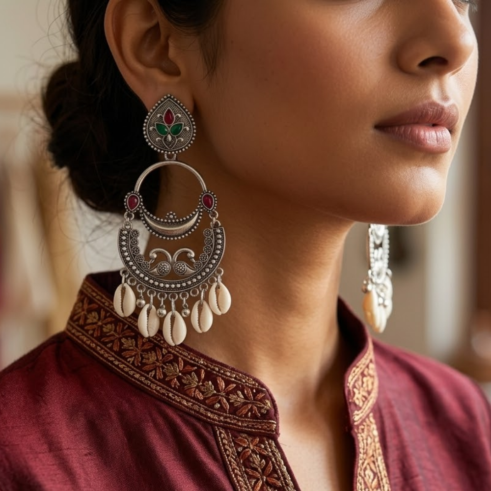 Rupangi- Cowrie Shell Dangle Earrings
