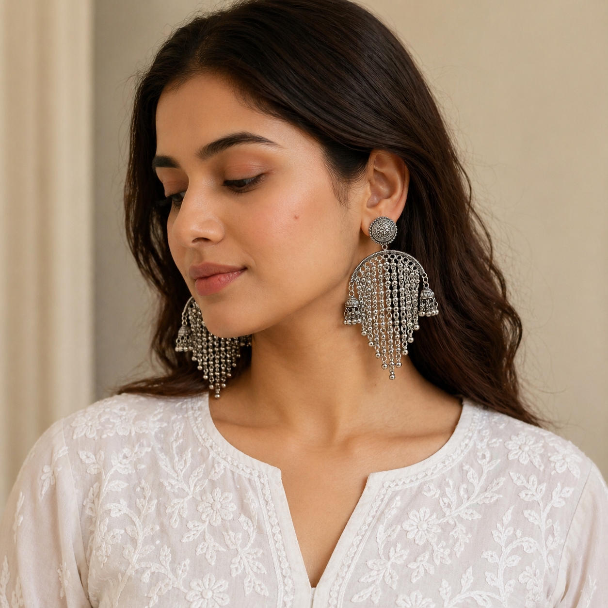 jhumka earrings long hair earrings