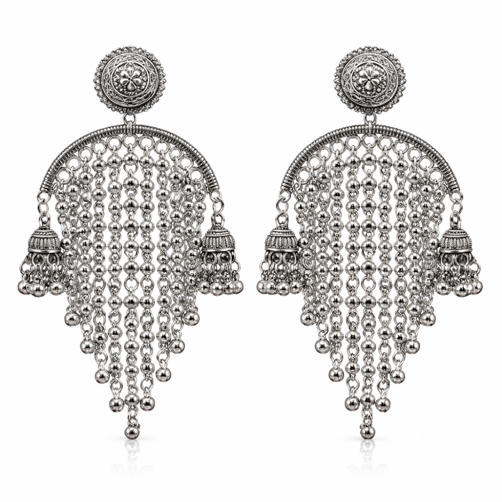 Veda- Ethnic Fringe Jhumka Dangle Earrings