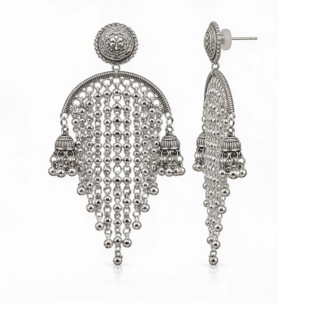 Veda- Ethnic Fringe Jhumka Dangle Earrings