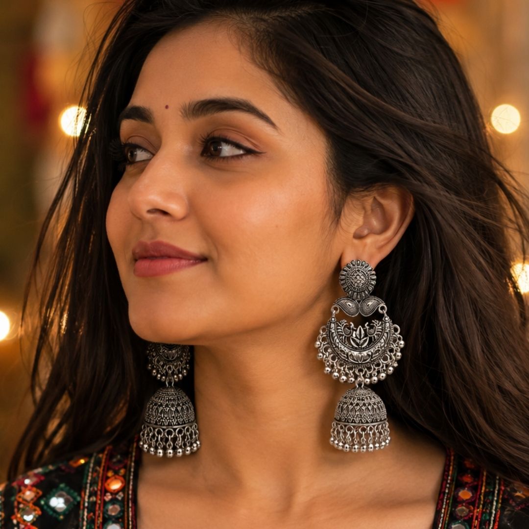 Nithya- Traditional Ethnic Antique Dangle Earrings