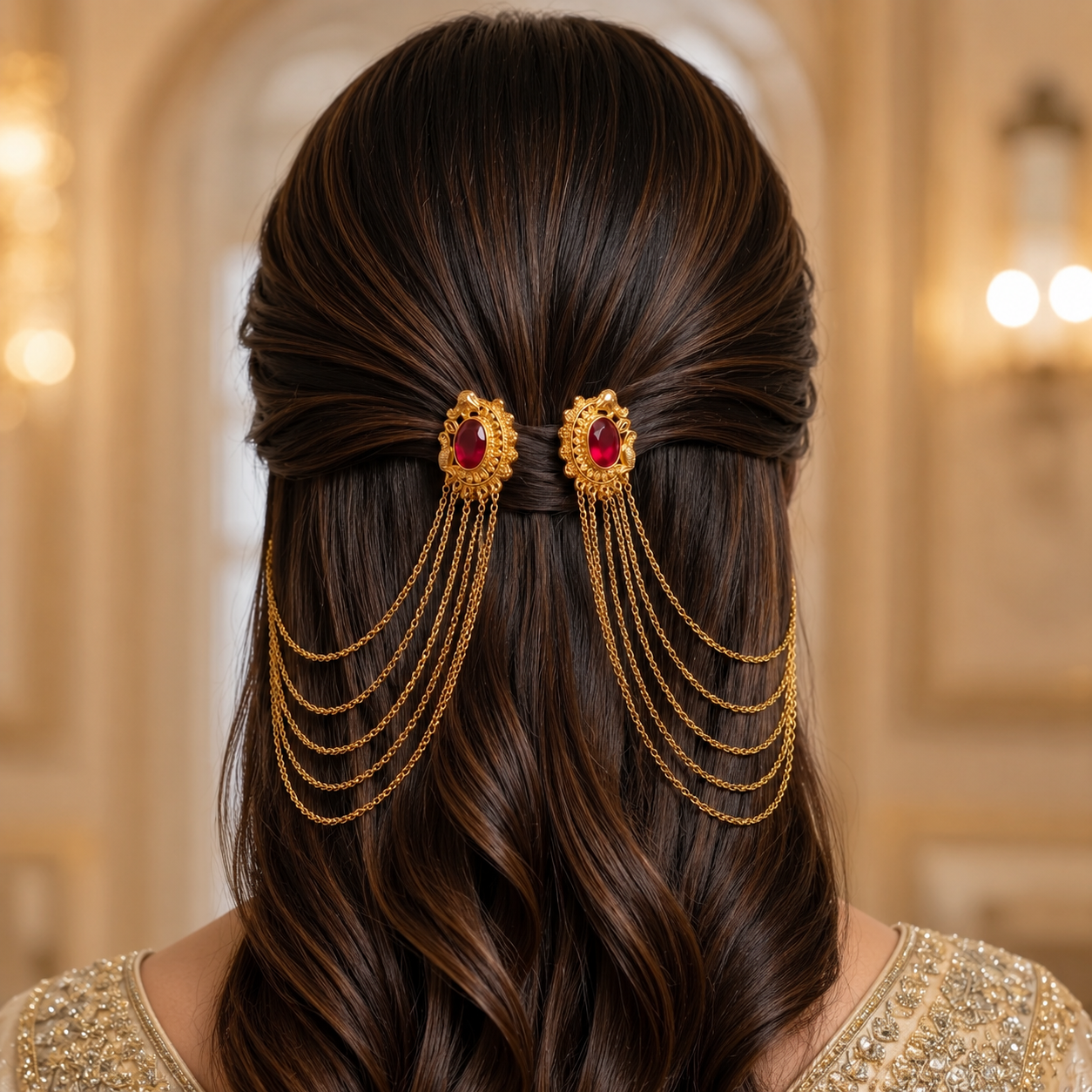 Aarvi- Ear Cuff with Multi Layer Ear Chain