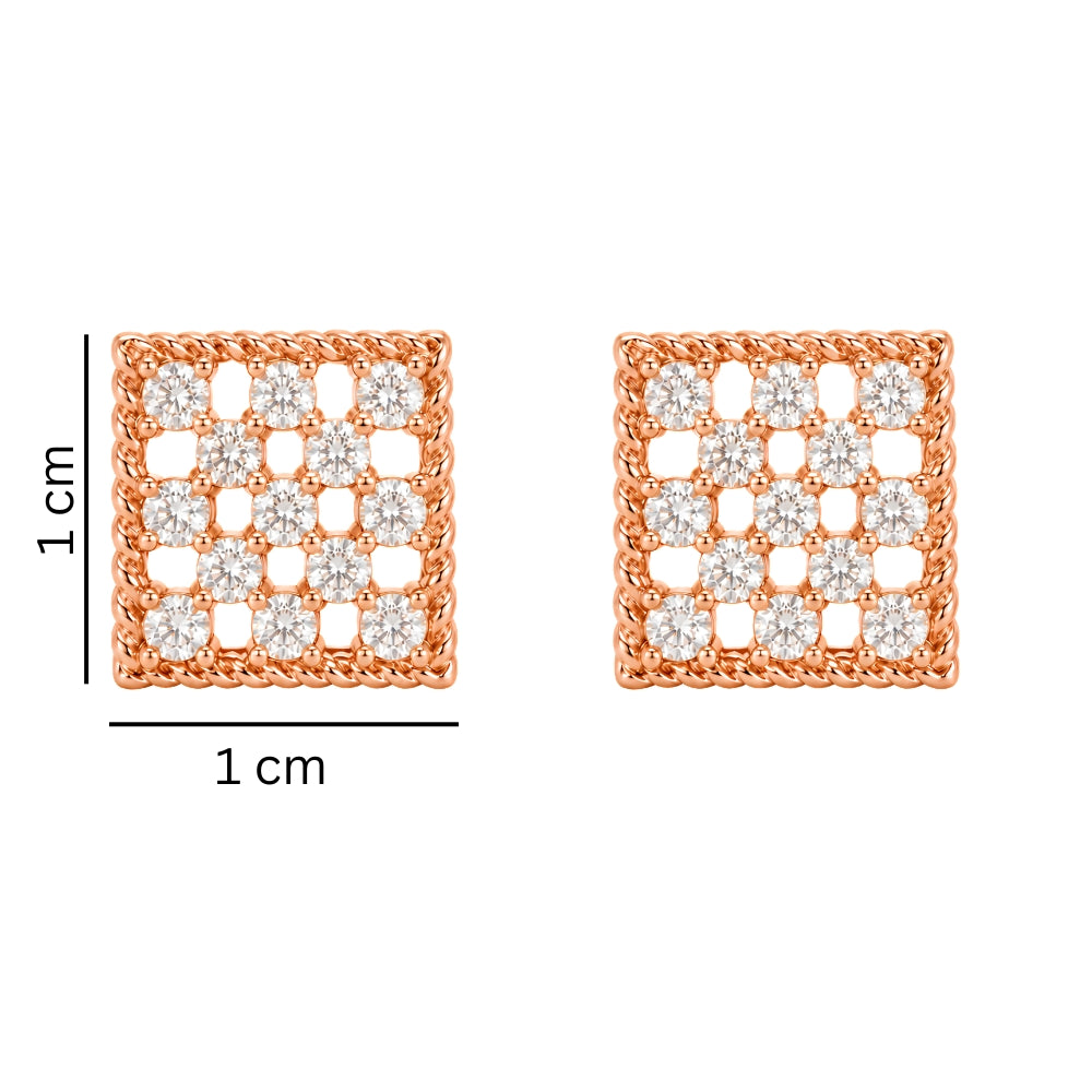 Belle- Rose Gold Geometric Stud Earrings