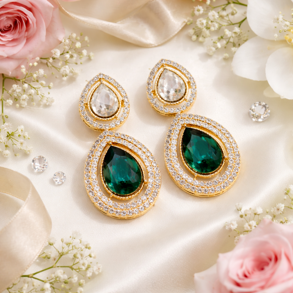 Eknoor Green Earrings