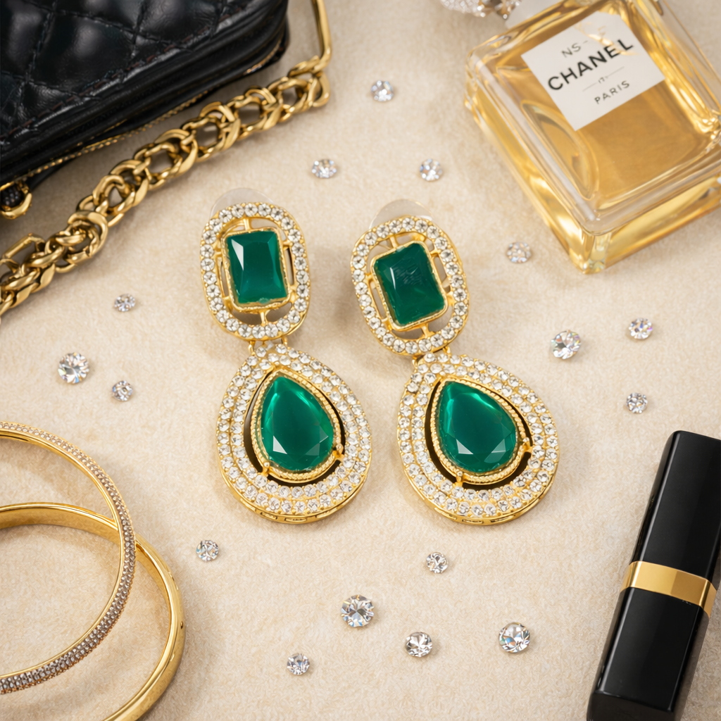 Viyana Green Earrings