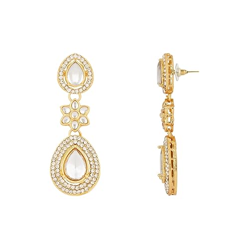 Anmol White Earrings