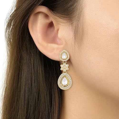 Anmol White Earrings