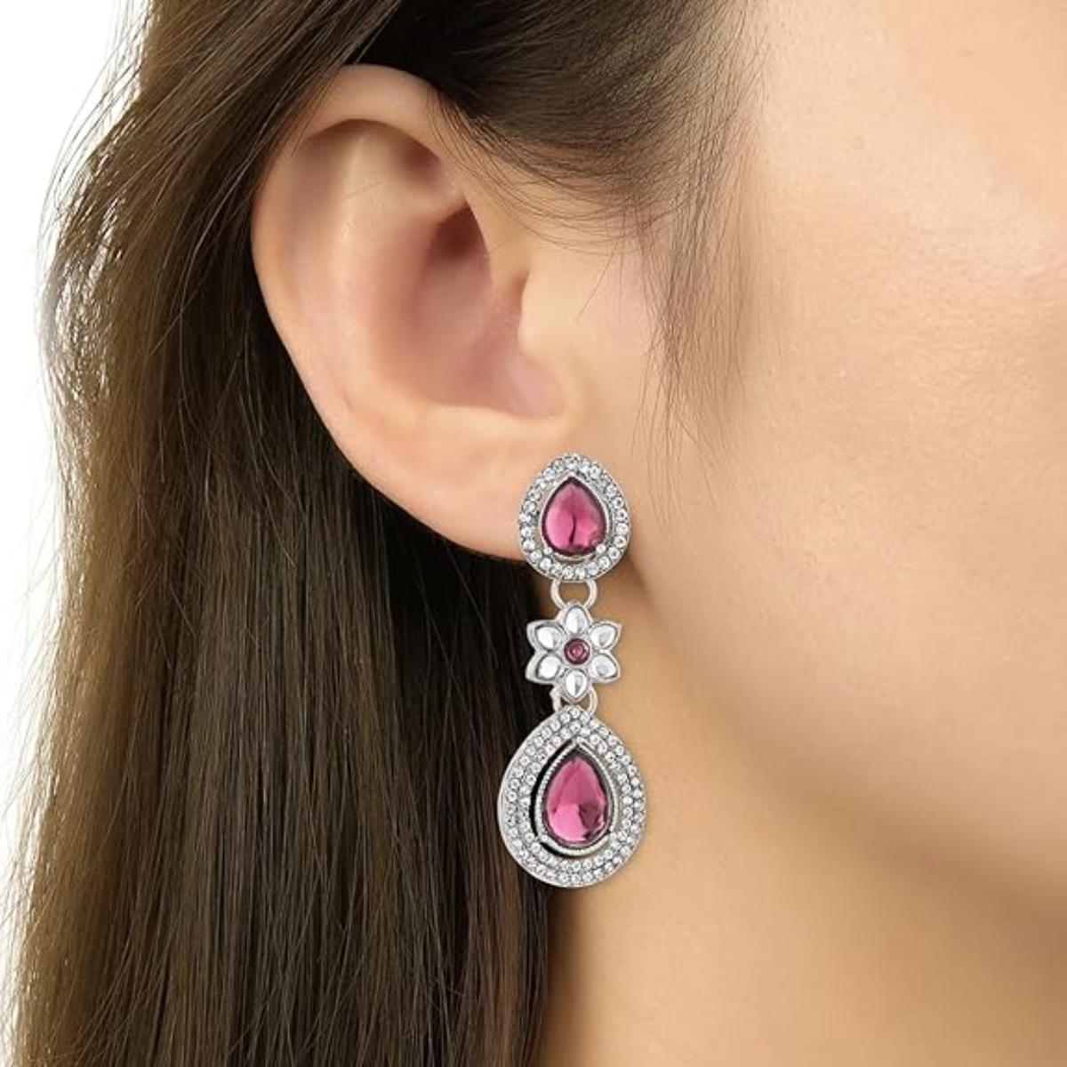 Anmol Silver Wine Earrings