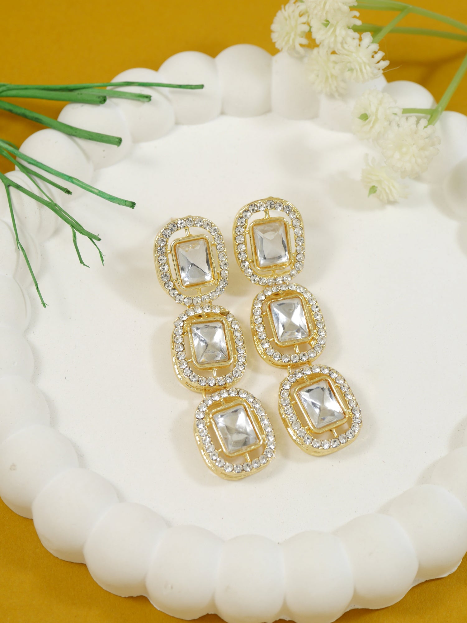 Helly White Earrings