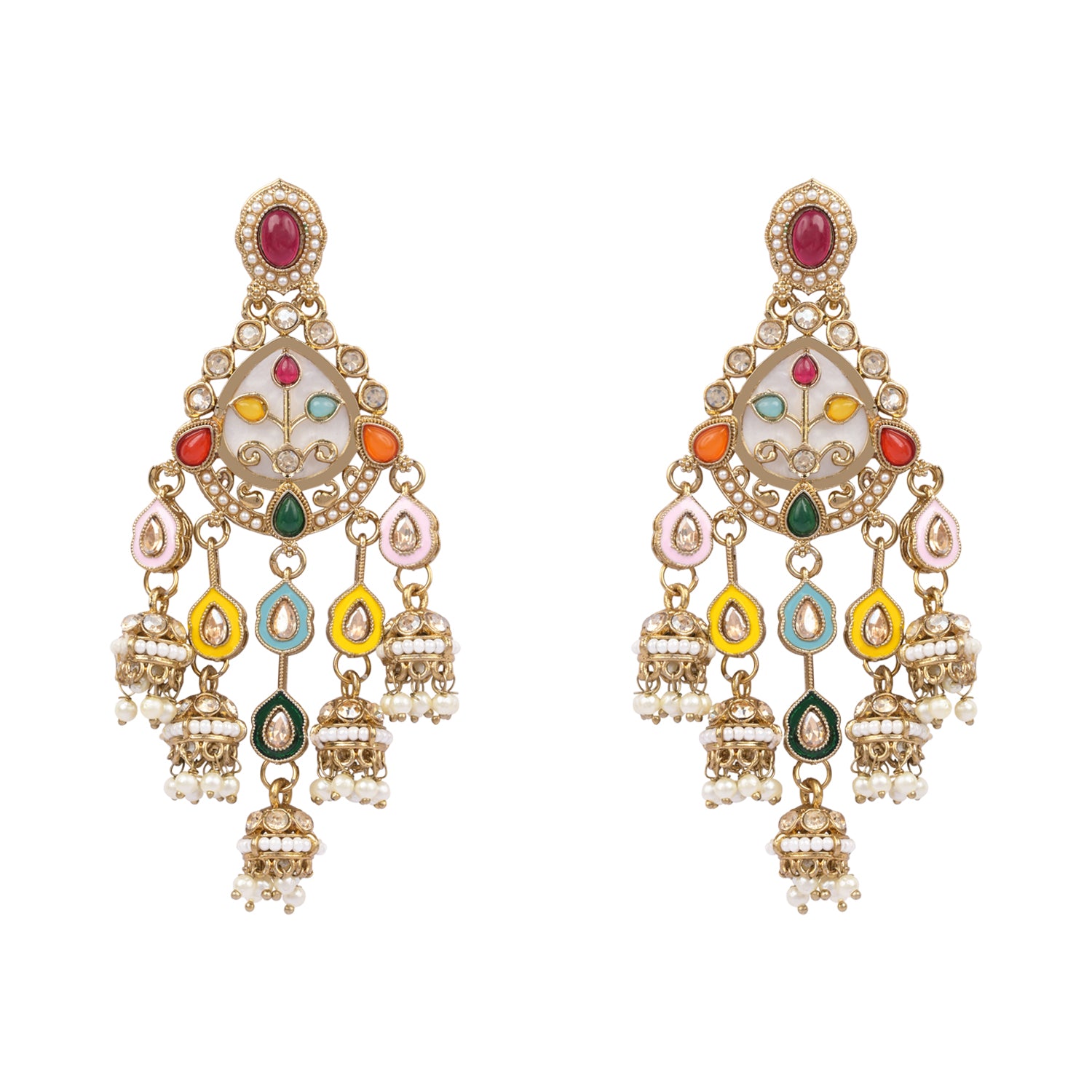 Tahseen - Chandbali Jhumki Mother of Pearl Earrings