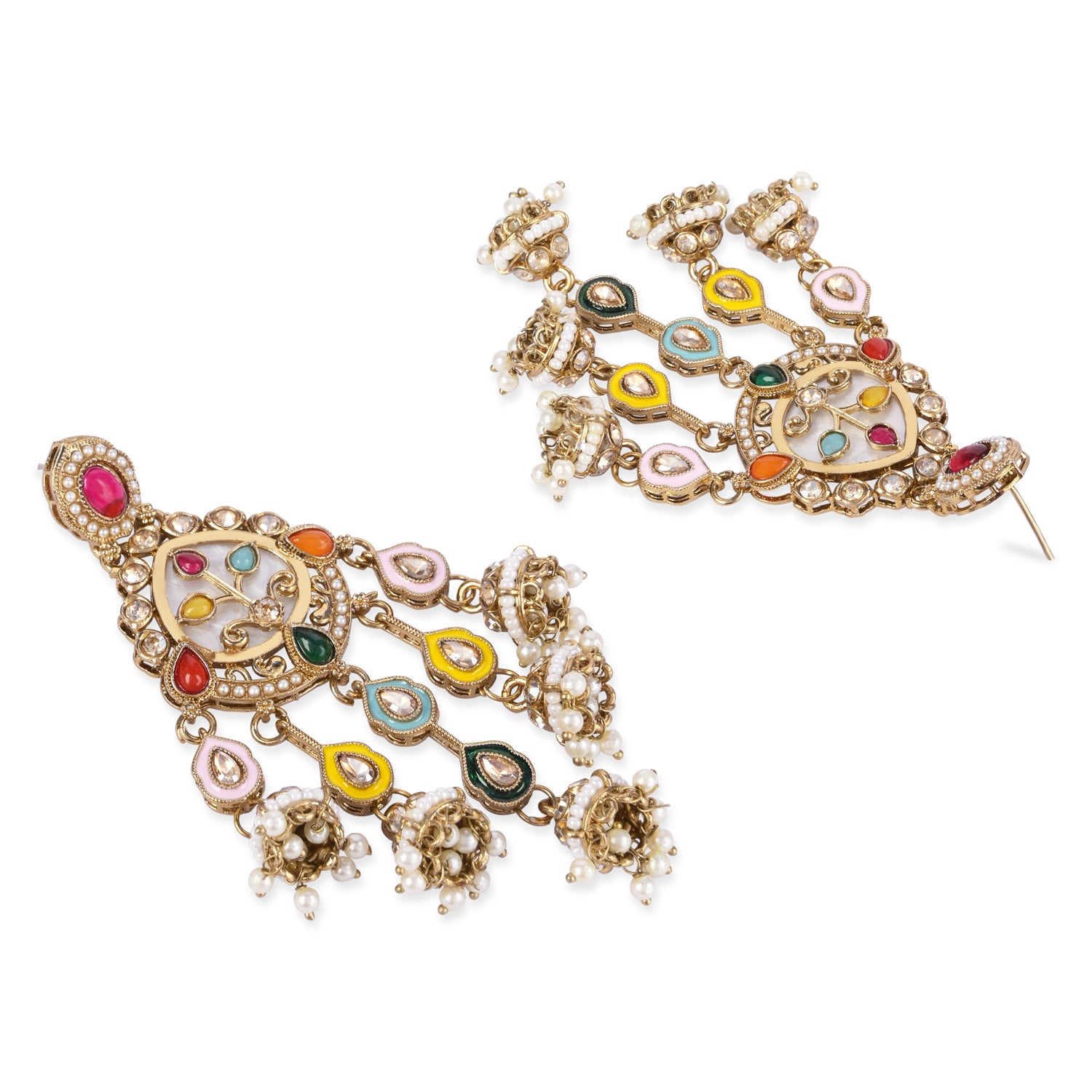 Tahseen - Chandbali Jhumki Mother of Pearl Earrings